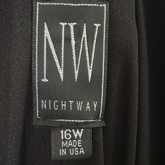 Vintage 90s Night Way Collections Black Ruched Cowl Neck Dress Plus Size 16 W - Picture 8 of 8